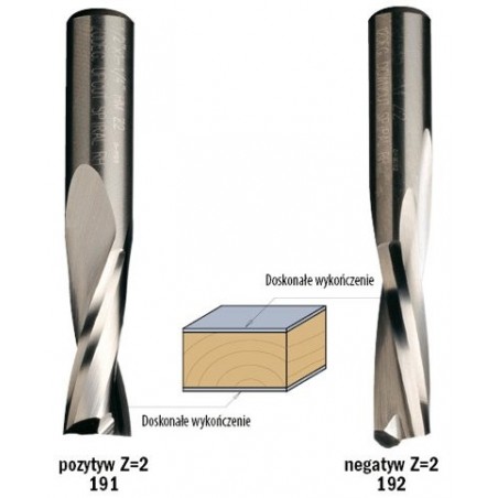 Frez spiralny D 6 I 27 L 70 S 6 Z 2 obr.wyk-wiór w górę