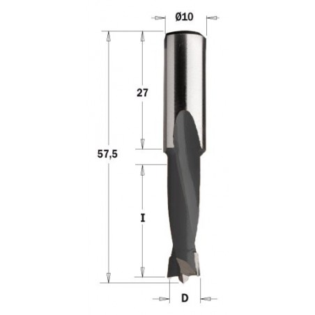 Wiertło NP HW D 4 I 27 L 57,5 S 10x27 RH