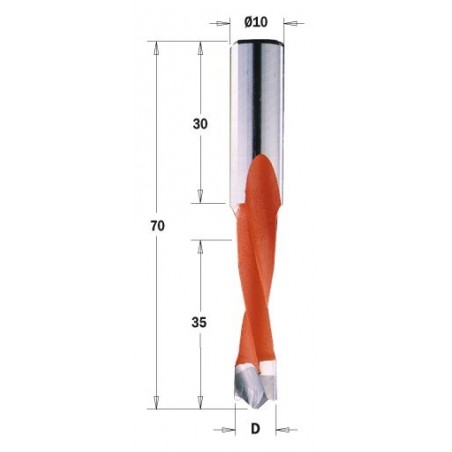 Bohrer NP HW D 6 I 35 L-70 S 10x30 LH