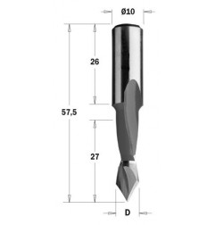 Wiertło przelotowe krótkie   HW D 5 I 27 L 57,5 S 10x26 RH