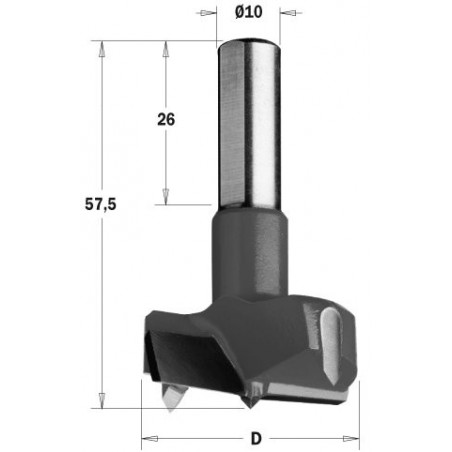 Wiertło puszkowe HW D 15 L 57.5 S 10x26 RH