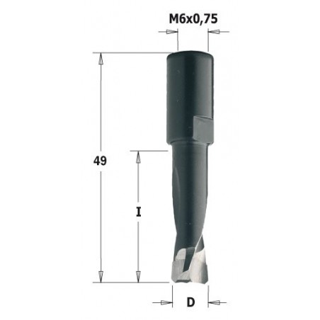 Frez "DOMINO" D 8 I 28 L 49 S M6x0,75