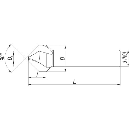 Countersink 6.3/90 DIN335-C