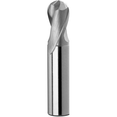 DIN 327-(B,D) K-R Conical ball nosed slot drill parallel shank helical flute end mill