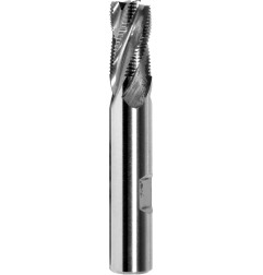 DIN 1889-(A,B) K-M-HR Roughing end mill with straight shank for machining of hard and poor machinable materials, short