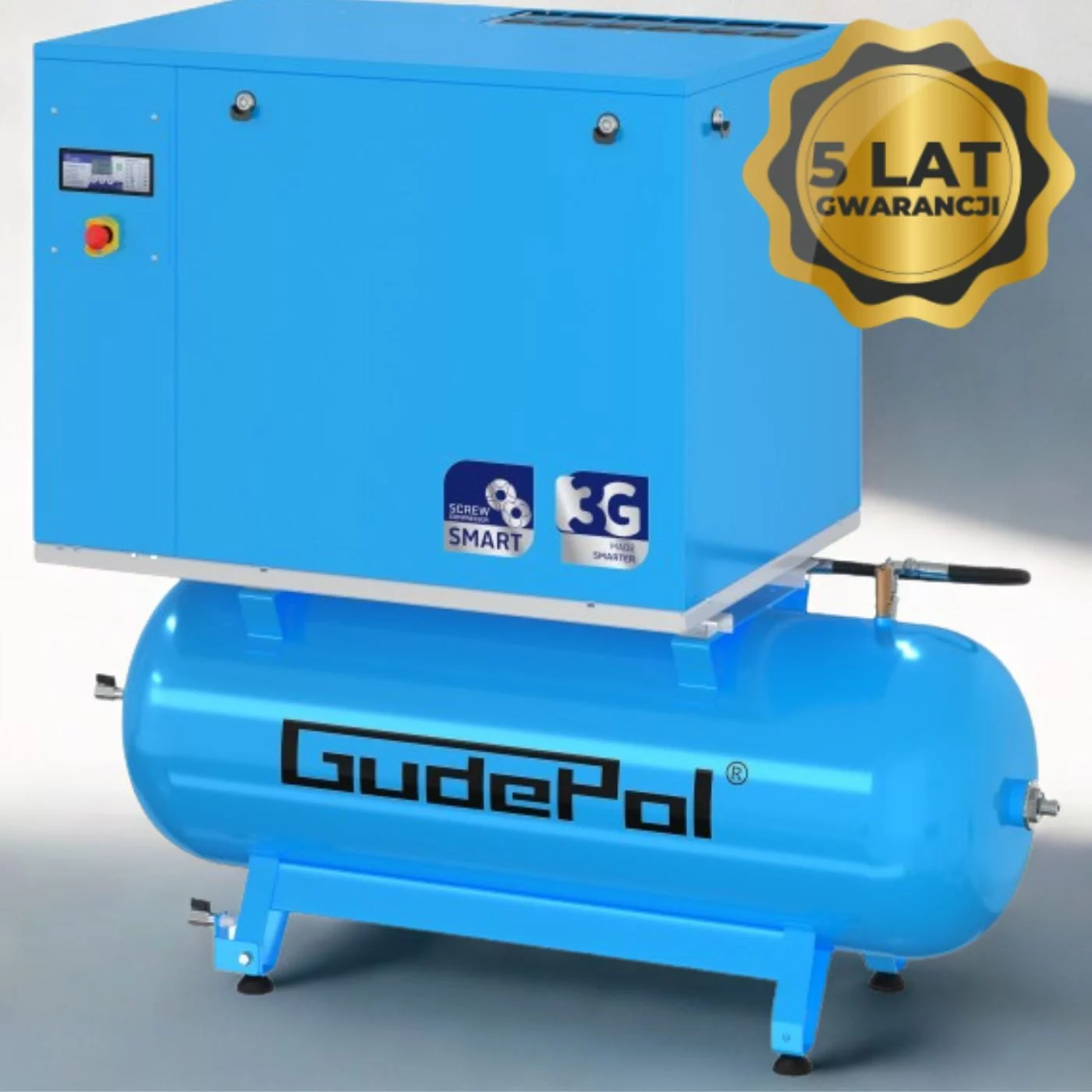 Kompresor śrubowy SMART 5,5kW 270L 8bar 800l/min Gudepol