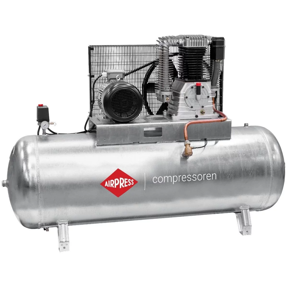 Kompresor dwutłokowy G 1500-500 Pro 11 bar 10 KM/7.5 kW 400V 747 l/min 500 l galwanizowany Airpress