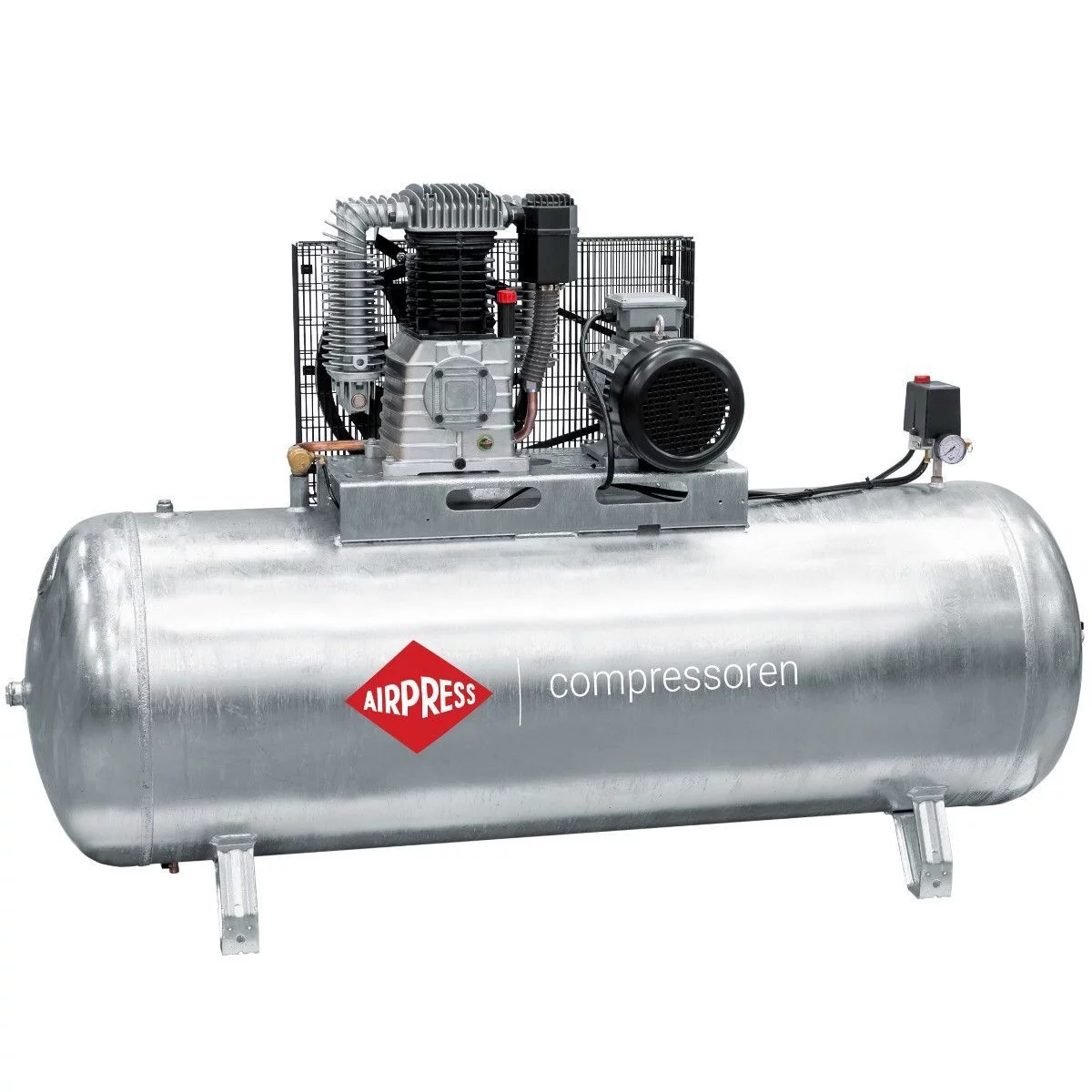 Kompresor dwutłokowy G 1000-500 Pro 11 bar 7.5 KM/5.5 kW 400V 665 l/min 500 l galwanizowany Airpress