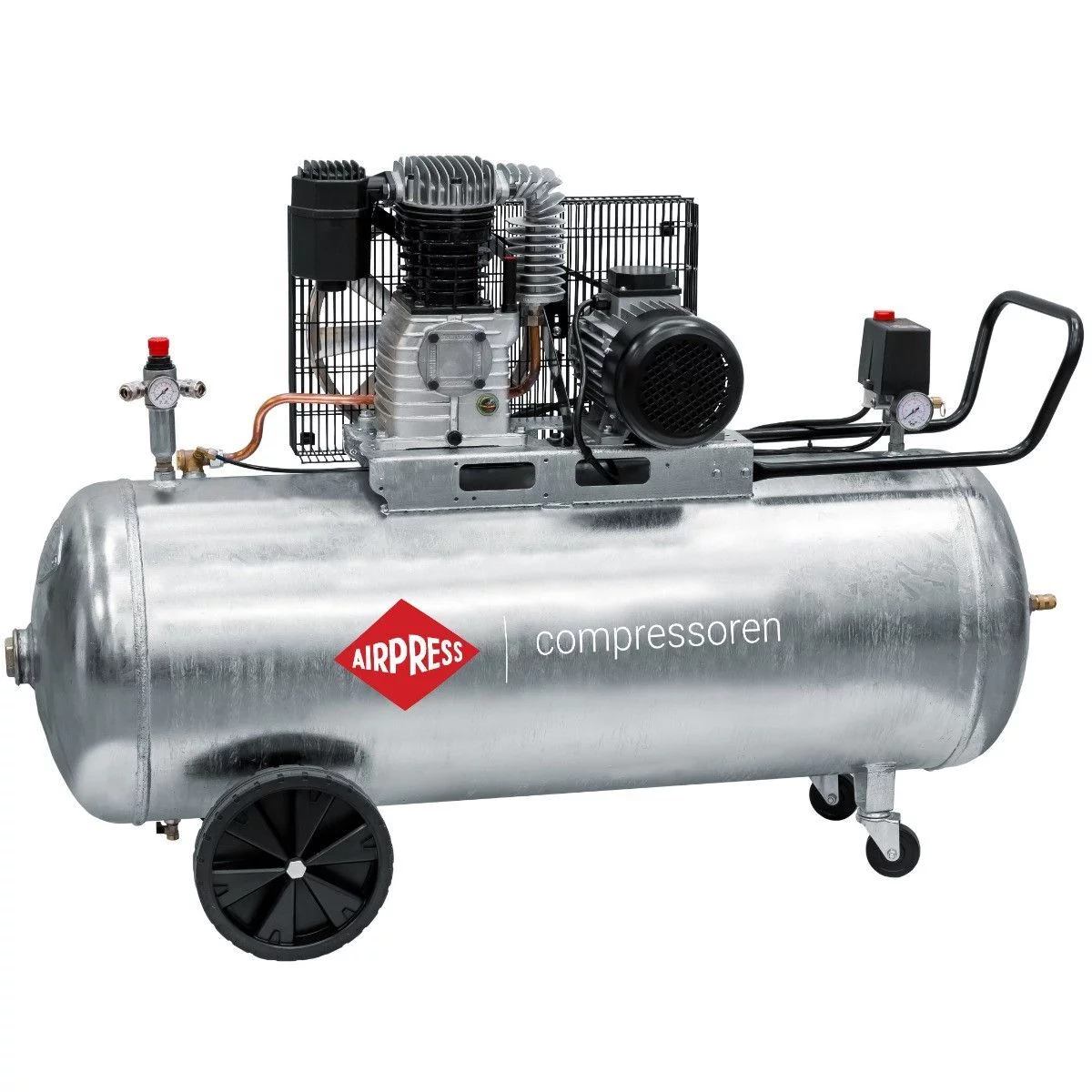 Kompresor dwutłokowy G 600-200 Pro 10 bar 4 KM/3 kW 400V 415 l/min 200 l galwanizowany Airpress