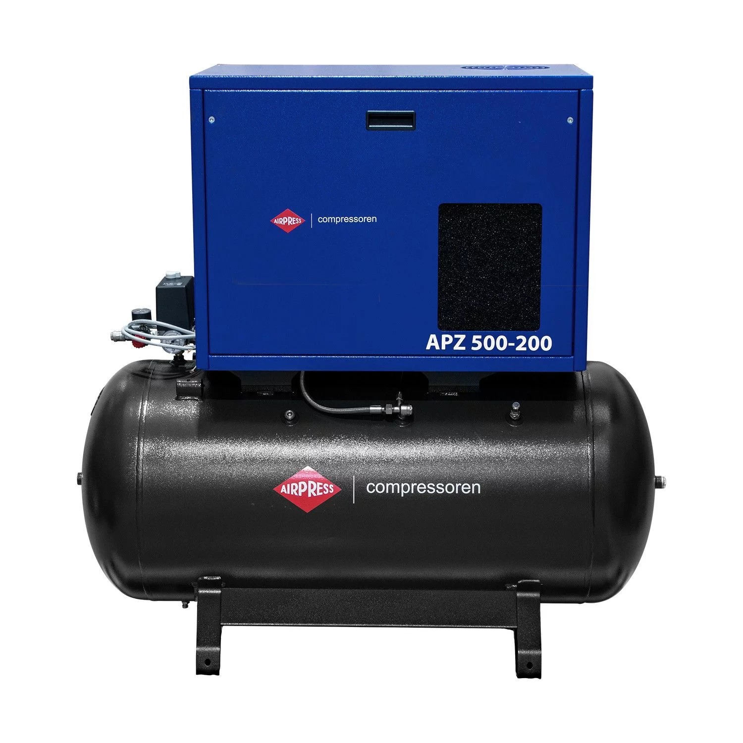Cichy kompresor dwutłokowy APZ 500-200 10 bar 4 KM/3 kW 378 l/min 200 l Airpress
