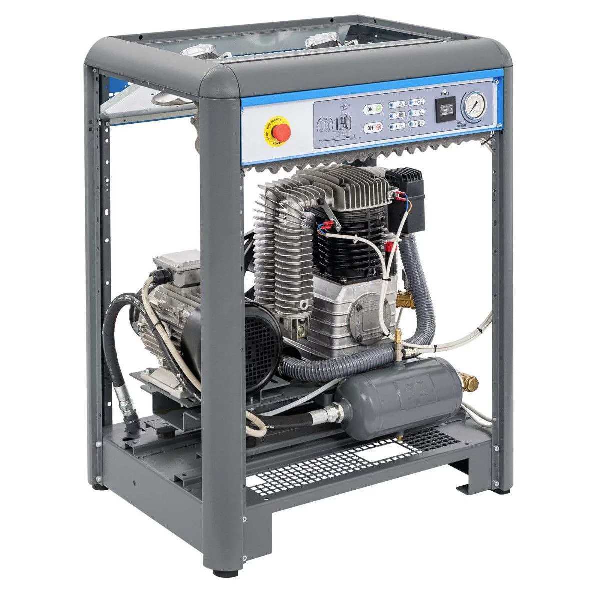 Cichy kompresor dwutłokowy APZ 500+ 10 bar 4 KM/3 kW 400V 379 l/min 3 l Airpress